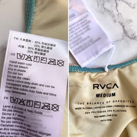 RVCA South Swell One-piece Swimsuit Tropical M - Picture 8 of 8
